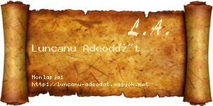 Luncanu Adeodát névjegykártya